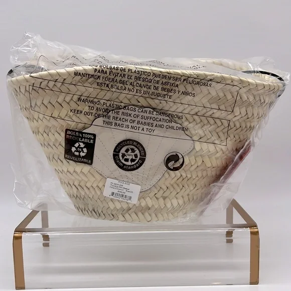 Poolside Mini Ibiza Handwoven Basket Crossbody Bag Coconut - Picture 12 of 16